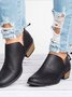 Retro Unifarben Reißverschluss Niedrig Klassische Stiefel Nahtverarbeitung