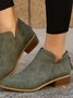 Retro Unifarben Reißverschluss Niedrig Klassische Stiefel Nahtverarbeitung
