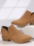 Retro Unifarben Reißverschluss Niedrig Klassische Stiefel Nahtverarbeitung
