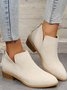 Retro Unifarben Reißverschluss Niedrig Klassische Stiefel Nahtverarbeitung