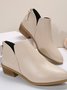 Retro Unifarben Reißverschluss Niedrig Klassische Stiefel Nahtverarbeitung