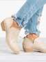 Retro Unifarben Reißverschluss Niedrig Klassische Stiefel Nahtverarbeitung