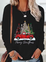 Lässig Weihnachten Rundhals Langarm T-Shirt
