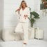 Damen Unifarben Zweiteiliges Set Täglich Langarm Lässig Frühling/Herbst Bluse mit Hose Matching Set