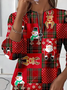 Lässig Rundhals Weihnachten Sweatshirt Print