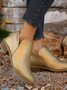 Retro Unifarben Reißverschluss Niedrig Klassische Stiefel Nahtverarbeitung