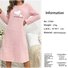 Herbst und Winter Pink Herz Flanell Langarm Verdickt Nachthemd Pullover Mittlere Länge Süß Zuhause Kleider Nachthemd