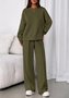 Damen Unifarben Zweiteiliges Set Täglich Langarm Lässig Frühling/Herbst Bluse mit Hose Matching Set