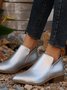 Retro Unifarben Reißverschluss Niedrig Klassische Stiefel Nahtverarbeitung