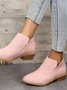 Retro Unifarben Reißverschluss Niedrig Klassische Stiefel Nahtverarbeitung