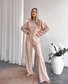 Damen Unifarben Zweiteiliges Set Täglich Langarm Lässig Frühling/Herbst Bluse mit Hose Matching Set