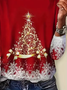 Lässig Weihnachten Rundhals Langarm T-Shirt