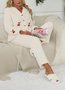 Damen Unifarben Zweiteiliges Set Täglich Langarm Lässig Frühling/Herbst Bluse mit Hose Matching Set