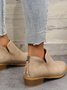 Retro Unifarben Reißverschluss Niedrig Klassische Stiefel Nahtverarbeitung