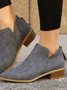 Retro Unifarben Reißverschluss Niedrig Klassische Stiefel Nahtverarbeitung