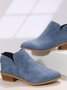 Retro Unifarben Reißverschluss Niedrig Klassische Stiefel Nahtverarbeitung
