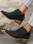 Retro Unifarben Reißverschluss Niedrig Klassische Stiefel Nahtverarbeitung