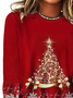 Lässig Weihnachten Rundhals Langarm T-Shirt