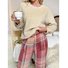 Damen Geometrisch Zweiteiliges Set Täglich Langarm Lässig Frühling/Herbst Bluse mit Hose Matching Set