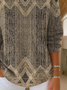 Damen Abstrakt Langarm Bequem Lässig Print Pullover