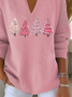 Damen Weihnachten Langarm Bequem Lässig Print Pullover
