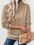 Lässig Kapuze Geblümt Sweatshirt Jacquard