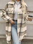Damen Frühling/Herbst Oberbekleidung Lässig Geometrisch Langarm Schalkragen Jacke