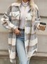 Damen Frühling/Herbst Oberbekleidung Lässig Geometrisch Langarm Schalkragen Jacke