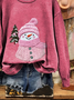 Lässig Rundhals Weihnachtsschneemann Sweatshirt Print