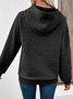 Lässig Kapuze Geblümt Sweatshirt Jacquard