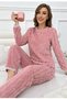 Damen Unifarben Zweiteiliges Set Täglich Langarm Lässig Frühling/Herbst Bluse mit Hose Matching Set