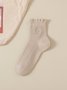 Baumwolle Stickerei Schweißabsorbierend Modisch japanisch Stil Süß Pilz Spitze Mittelrohr Damen Socken Atmungsaktiv Haufen Socken