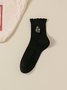 Baumwolle Stickerei Schweißabsorbierend Modisch japanisch Stil Süß Pilz Spitze Mittelrohr Damen Socken Atmungsaktiv Haufen Socken