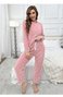 Damen Unifarben Zweiteiliges Set Täglich Langarm Lässig Frühling/Herbst Bluse mit Hose Matching Set