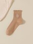Baumwolle Stickerei Schweißabsorbierend Modisch japanisch Stil Süß Pilz Spitze Mittelrohr Damen Socken Atmungsaktiv Haufen Socken