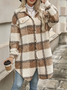 Damen Frühling/Herbst Oberbekleidung Lässig Geometrisch Langarm Schalkragen Jacke