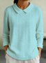 Damen Baumwolle Geometrisch Langarm Bequem Lässig Pullover