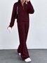 Damen Unifarben Zweiteiliges Set Täglich Langarm Lässig Frühling/Herbst Bluse mit Hose Matching Set