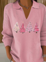 Damen Weihnachten Langarm Bequem Lässig Print Pullover