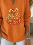 Damen Halloween (Kürbis) Langarm Bequem Lässig Print Pullover