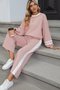 Damen Farbblock Zweiteiliges Set Täglich Langarm Lässig Frühling/Herbst Bluse mit Hose Matching Set