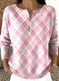 Damen Baumwolle Geometrisch Langarm Bequem Lässig Pullover