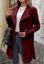 Damen Frühling/Herbst Oberbekleidung Lässig Unifarben Langarm Schalkragen Jacke