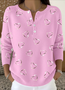 Damen Baumwolle Geometrisch Langarm Bequem Lässig Pullover