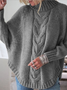 Damen Unifarben Langarm Bequem Straße Jacquard Pullover