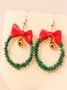 Weihnachten Bunt DIY Schmuck Weihnachtsbaum Glocke Elch Ohrringe Persönlichkeit Felt Ohrringe