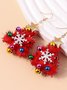 Weihnachten Bunt DIY Schmuck Weihnachtsbaum Glocke Elch Ohrringe Persönlichkeit Felt Ohrringe