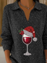 Damen Weihnachten Langarm Bequem Lässig Print Pullover