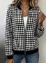 Damen Frühling/Herbst Oberbekleidung Lässig Geometrisch Langarm Stehkragen Jacke