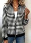 Damen Frühling/Herbst Oberbekleidung Lässig Geometrisch Langarm Stehkragen Jacke